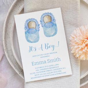 Es ist eine Niedliche Baby Shoes Babydusche von Bo Einladung