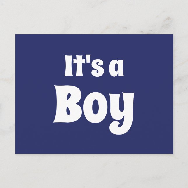 Es ist eine niedliche Babyankündigung der Boy-Mari Postkarte (Vorderseite)