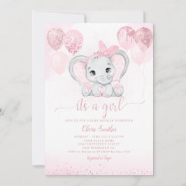 Es ist eine Niedliche Elefant & Balloon Baby Dusch Einladung