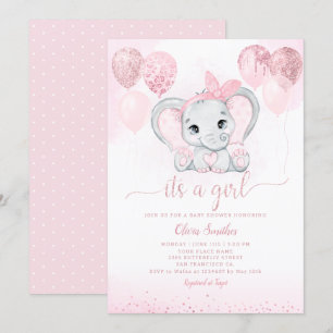 Es ist eine Niedliche Elefant & Balloon Baby Dusch Einladung
