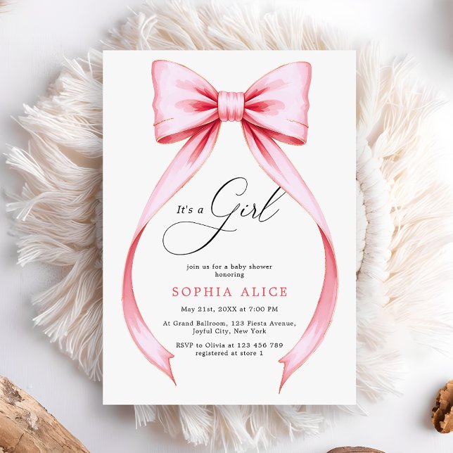 Es ist eine Niedliche Girl Coquette Bow Sweet Baby Einladung (Von Creator hochgeladen)