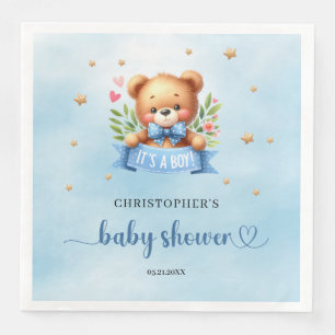 Es ist eine niedliche Kinderbärendusche Serviette
