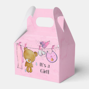 Es ist eine Niedliche Teddy Bear Baby Dusche Geschenkschachtel