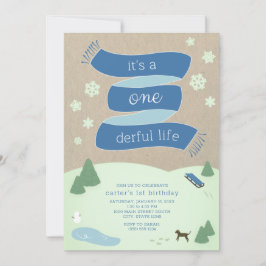 Es ist eine "One derful Life Winter Scene" 1. Gebu Einladung