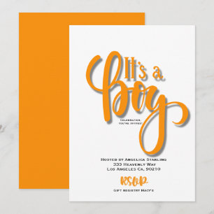 Es ist eine orangefarbene Announcement Card Ankündigung
