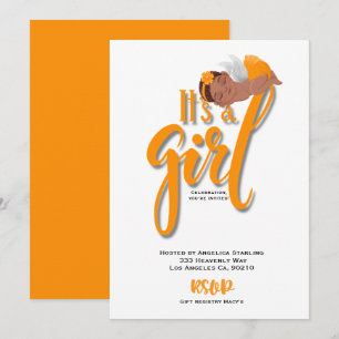 Es ist eine orangefarbene Announcement Card Ankündigung