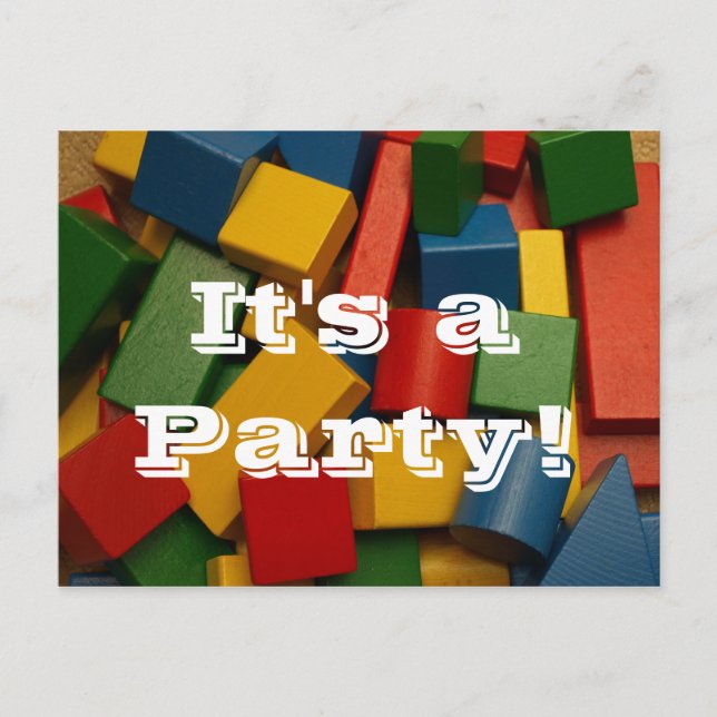 Es ist eine Party! Einladungspostkarte (Vorderseite)