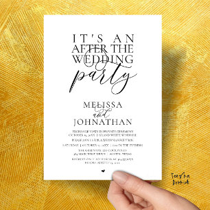 Es ist eine Party nach der Hochzeit, moderne Rezep Einladung