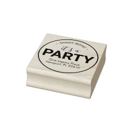 Es ist eine Party-Rücksendeadresse Gummistempel