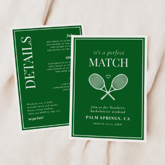 Es ist eine perfekte Match Tennis Bachelorette Einladung