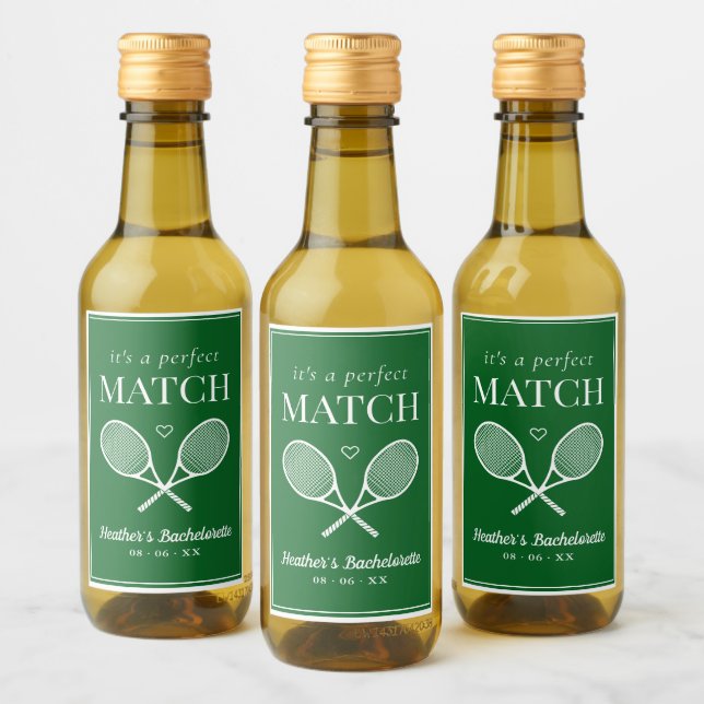 Es ist eine perfekte Match Tennis Bachelorette Weinetikett (Flaschen)