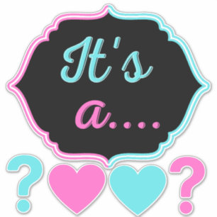 Es ist eine...Pink & Blue Gender Reveal Baby Showe Aufkleber
