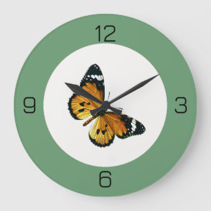 Es ist eine Plain Tiger / Afrikanische Königin Sch Große Wanduhr