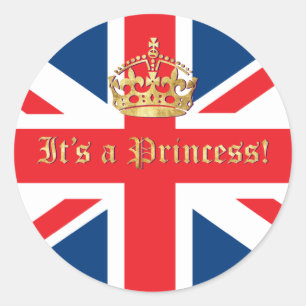 Es ist eine Prinzessin! Runder Aufkleber