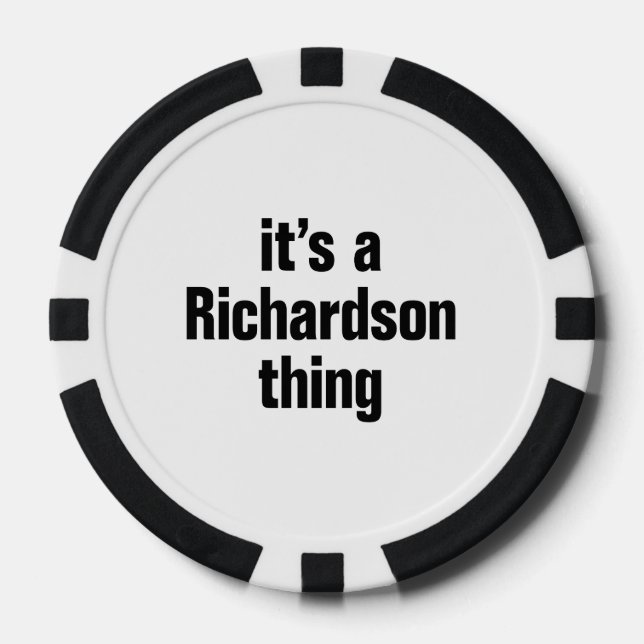 Es ist eine Richardson-Sache Pokerchips (Vorderseite)