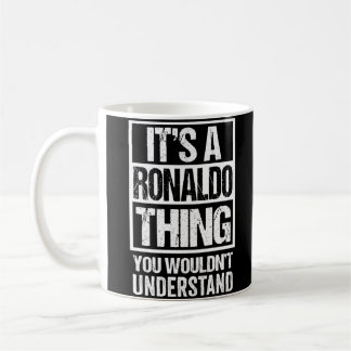 Es ist eine Ronaldo-Sache, die man zuerst nicht ve Kaffeetasse