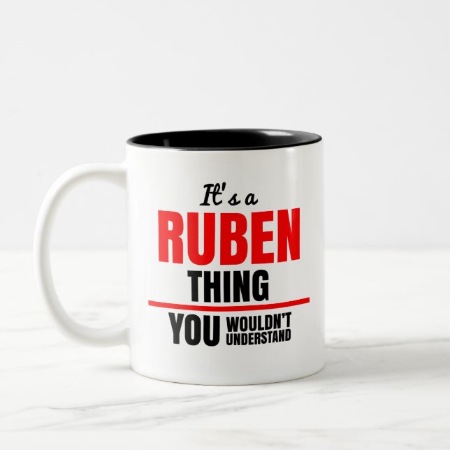 Es ist eine Ruben-Sache, die man nicht verstehen w Zweifarbige Tasse (Links)