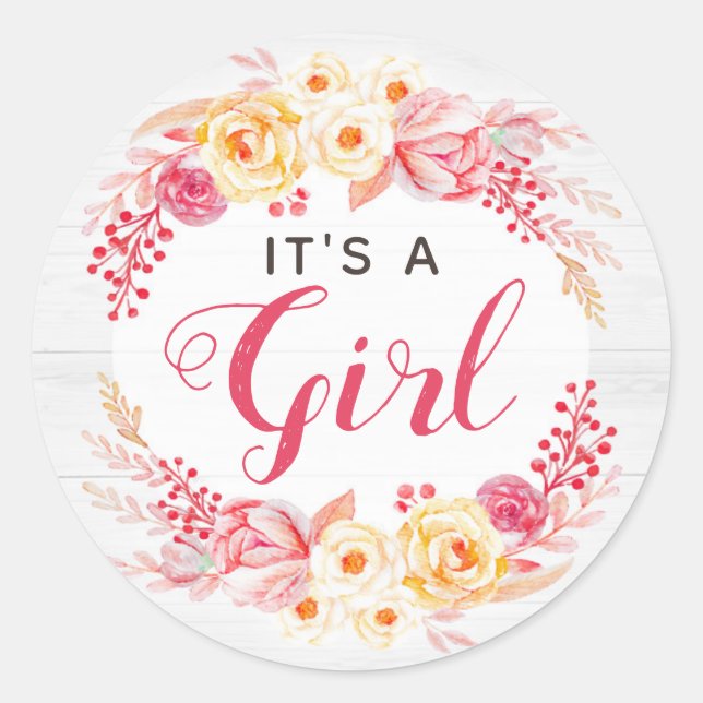 Es ist eine Rustikale Shabby Chic-Baby-Dusche Runder Aufkleber (Vorderseite)