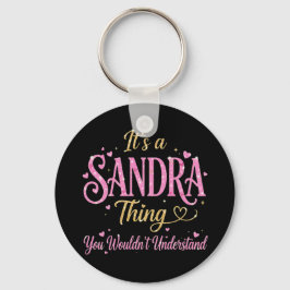 Es ist eine Sandra-Sache Rosa Gold Frauen Geschenk Schlüsselanhänger