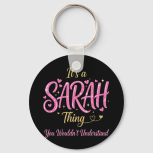 Es ist eine Sarah-Sache Rosa Gold Frauen Geschenk Schlüsselanhänger