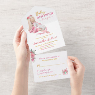 Es ist eine schöne Ballerina Babydusche von Girl All In One Einladung