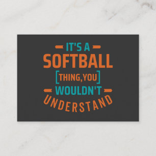 Es ist eine Softball-Sache Sport Visitenkarte