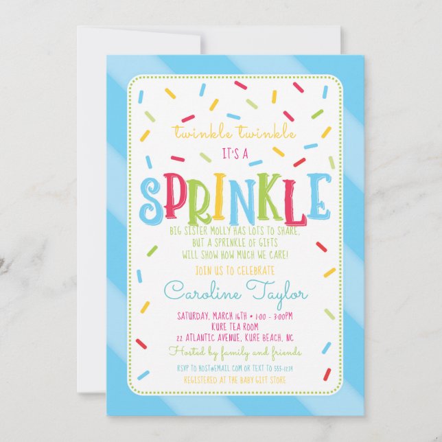 Es ist eine Sprinkle Baby Shower Einladungskarte b (Vorderseite)