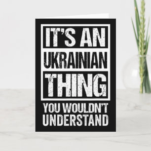 Es ist eine ukrainische Sache, die du nicht verste Karte