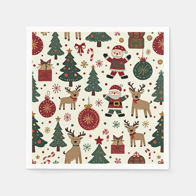 Es ist eine Weihnachtsserviette. Serviette (Vorderseite)