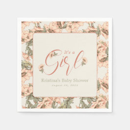 Es ist eine wilde Girl-Rose rosa botanisch Serviette