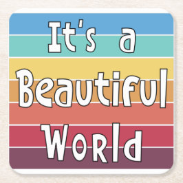 Es ist eine wunderschöne Welt Rechteckiger Pappuntersetzer