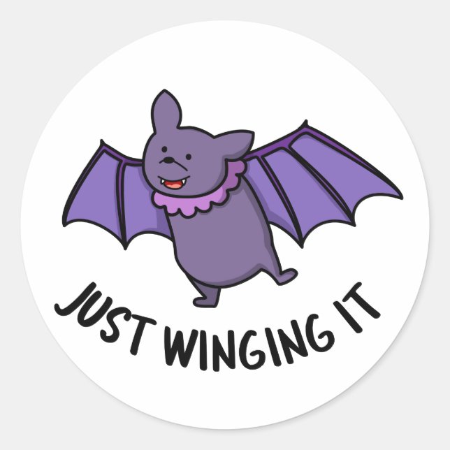 Es ist einfach ein lustiger Bat Pun Runder Aufkleber (Vorderseite)