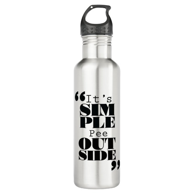 Es ist einfach: Pipi draußen Edelstahlflasche (Vorderseite)