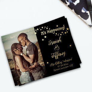 Es ist Ereignis sternengedecktes Save the Date Fot Folie Einladungspostkarte
