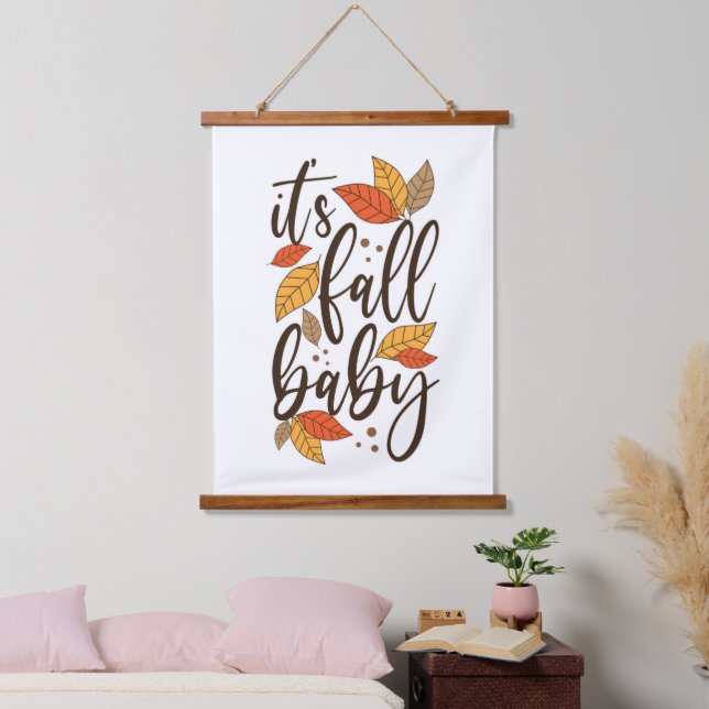 Es ist Fall Baby Wandteppich Mit Holzrahmen (Schlafzimmer)