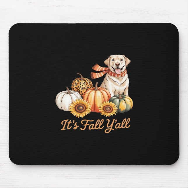 Es ist Fall Y’all Dog Leopard Pumpkin Fall Creativ Mousepad (Vorne)