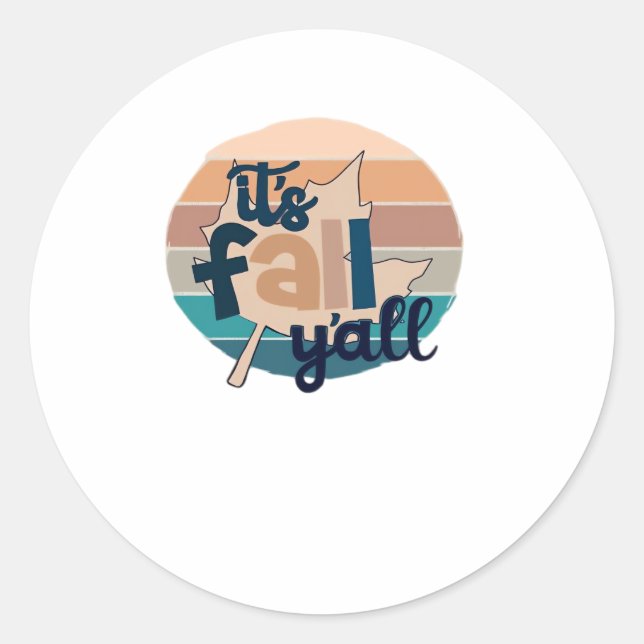 Es ist Fall Y’all Fall Lea Retro Classic Runder Aufkleber (Vorderseite)