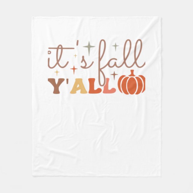 Es ist Fall Y’all, Fall Pumpkin Skelett Creepy Lea Fleecedecke (Vorderseite)