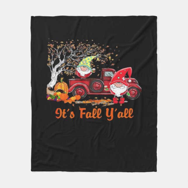 Es ist Fall Y’all Gnomes Pumpkin Gewürz Fleecedecke (Vorderseite)