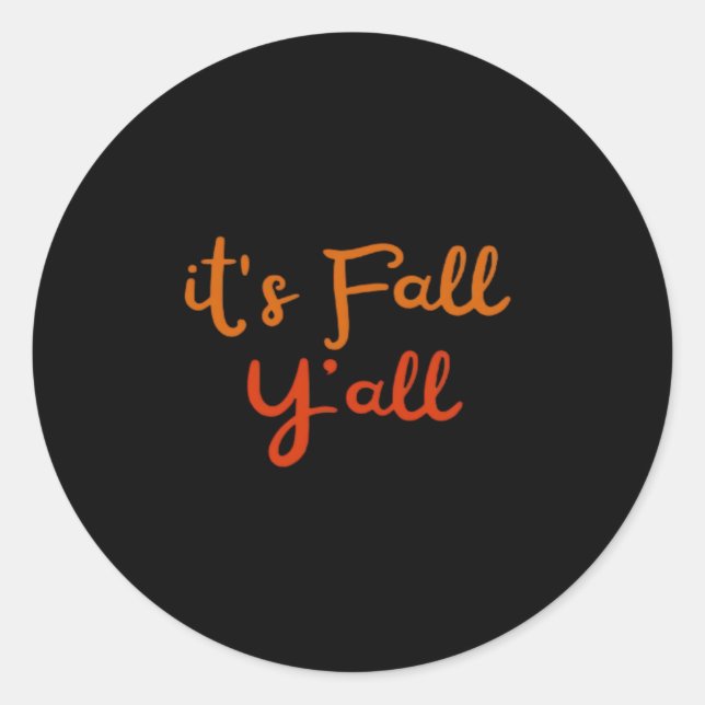 Es ist Fall Y’all Happy Fall Y’all Retro Style Runder Aufkleber (Vorderseite)
