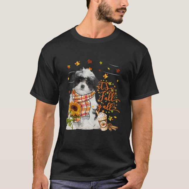 Es ist Fall Y All Havanese Dog Erntedank T-Shirt (Vorderseite)