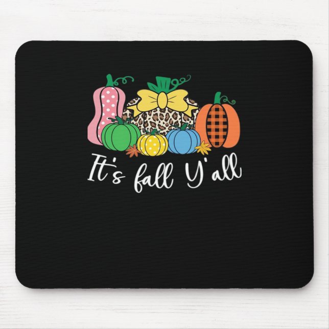 Es ist Fall Y’all Leopard Pattern Pumpkin Mousepad (Vorne)