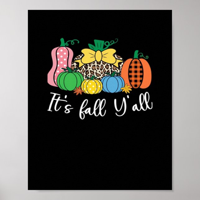 Es ist Fall Y’all Leopard Pattern Pumpkin Poster (Vorne)