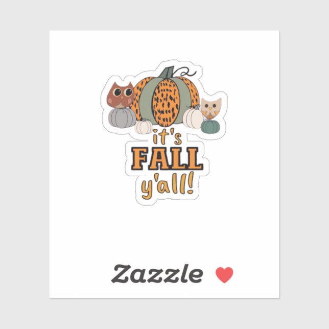 Es ist Fall Y’all, Leopard Pumpkins und Öfen Aufkleber (Blatt)