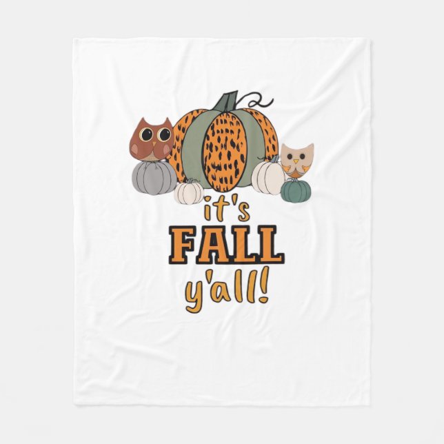 Es ist Fall Y’all, Leopard Pumpkins und Öfen Fleecedecke (Vorderseite)