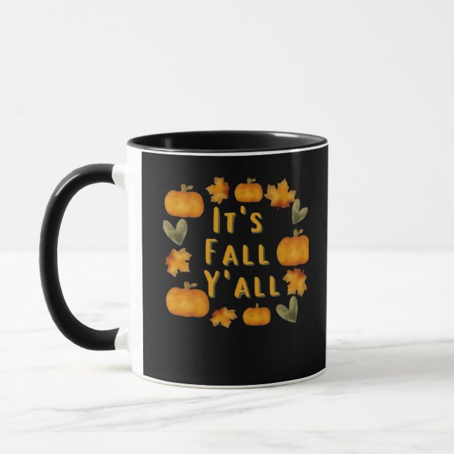 Es ist Fall Y’all Pumpkin Design Creative Art Tasse (Links)