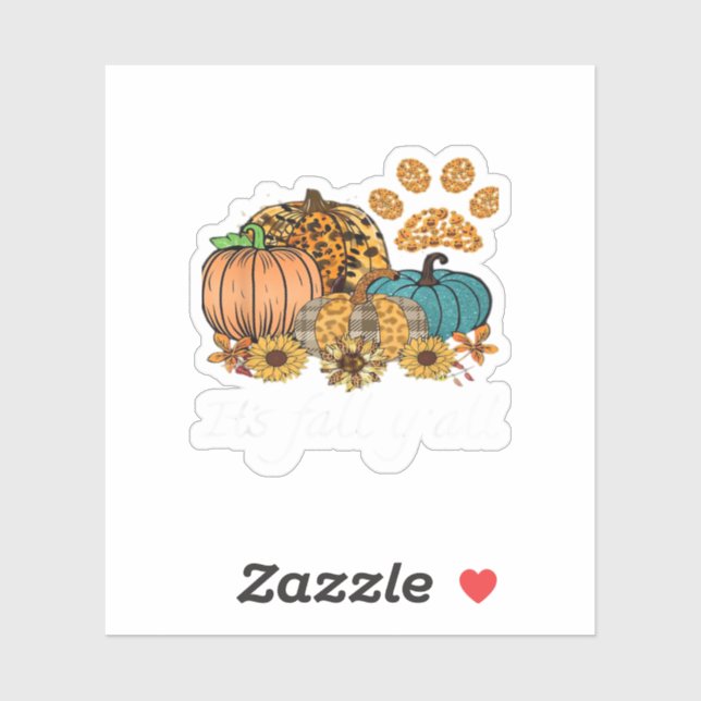 Es ist Fall Y’all Pumpkin Minimal Clean Aufkleber (Blatt)