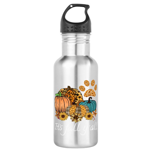 Es ist Fall Y’all Pumpkin Minimal Clean Edelstahlflasche (Vorderseite)