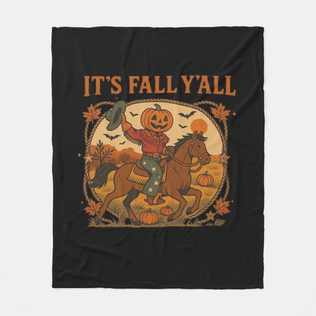 Es ist Fall Y’all Pumpkin Minimal Clean Fleecedecke (Vorderseite)