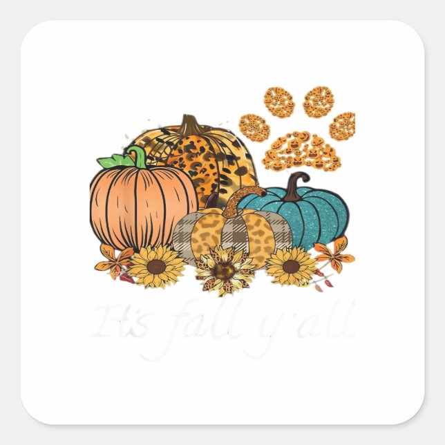Es ist Fall Y’all Pumpkin Minimal Clean Quadratischer Aufkleber (Vorderseite)